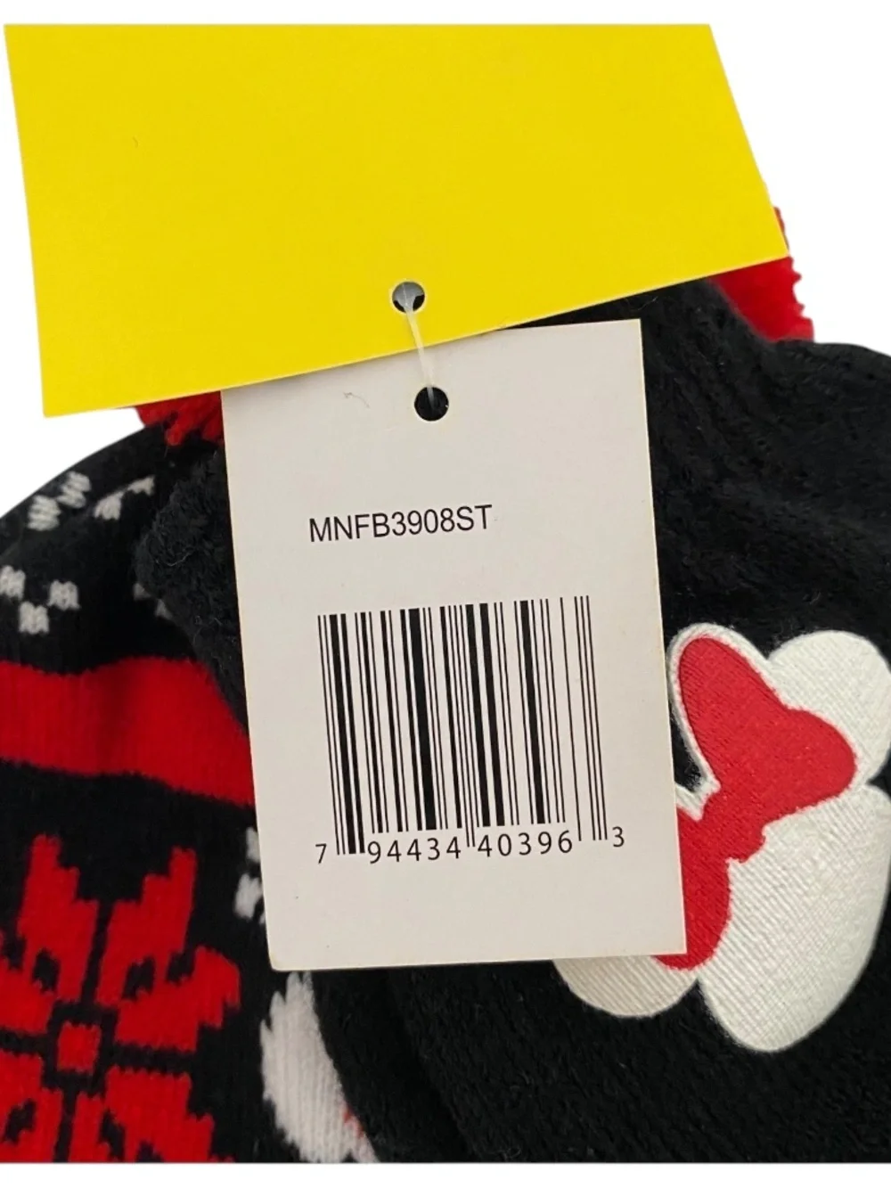 Disney Girls 2-Piece Minnie Mouse Fair Isle Knit Hat Gloves Set Red/Black 4-6X